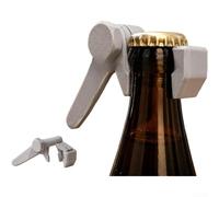 Sawhamale Ouvre-bouteille à une main, gadget de fête au son fort pour bars, camping en plein air, décapsuleur de bière en plastique imprimé 3D, compact et portable, gris