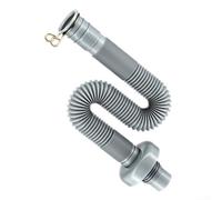 Sawhamale Tuyau de vidange extensible avec double adaptateur, tuyau d'évacuation télescopique flexible de 29 à 90 cm pour lavabo de cuisine et salle de bain, siphon anti-odeur, gris