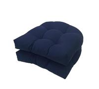 Sawmew Lot de 2 Coussins de Siège d'Extérieur Imperméables, Coussins de Chaise Demi-Ronds Lavables Antidérapants Coussins de Balcon Dossier Bas Rembourrage Moderne Épais