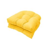 Sawmew Lot de 2 Coussins de Siège d'Extérieur Imperméables, Coussins de Chaise Demi-Ronds Lavables Antidérapants Coussins de Balcon Dossier Bas Rembourrage Moderne Épais