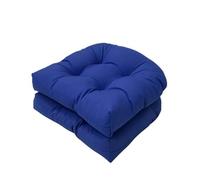 Sawmew Lot de 2 Coussins de Siège d'Extérieur Imperméables, Coussins de Chaise Demi-Ronds Lavables Antidérapants Coussins de Balcon Dossier Bas Rembourrage Moderne Épais
