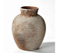 Sawoake Pot de fleurs rustique en terre cuite - Vase en céramique - 15,5 cm - Centre de table rustique bohème pour décoration d'intérieur, salon, table, étagère, cheminée et salle de bain