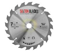 Saxton à dents plates TCT lame de scie circulaire 185 mm x 20 dents x 20 mm alésage + 16 mm bague convient à Evolution Saws
