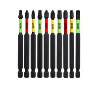 Saxton Lot de 10 embouts de tournevis à percussion magnétiques 89 mm PZ1 PZ2 PZ3 PH1 PH2 PH3 TX20 TX25 TX30 TX40