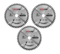 Saxton TCT lames de scie circulaire pour le bois 160 mm x 48 dents x 20 mm alésage compatible avec Festool TS55 Bosch Makita (Pack of 3)
