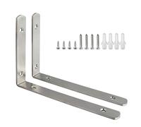 SAYAYO 2 Pcs Equerre Etagere Murale Charge Lourde Supports en L, Supports Étagère Murale en Acier Inoxydable Industrielle pour Cuisine Chambre Bureau Gain de Place, 200 x 140 x 25MM Brossé