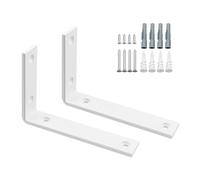 SAYAYO 2 Pcs Équerre Étagère Murale Métal 5MM Épaisse 150*100mm Blanc | Supports Étagère Murale à Angle Droit de 90°, Étagère Charge Lourde Fixation Flottante Support pour Salon Chambre Cuisine