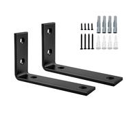 SAYAYO 2 Pièces Équerre Étagère Murale Charge Lourde, Supports d'Étagère Métal 5MM d'Épaisseur à Angle Droit de 90°, Fixation Flottante Support pour Salon Chambre Cuisine, 125MM * 75MM, Noir