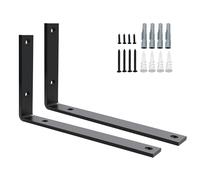 SAYAYO 2 Pièces Équerre Étagère Murale Charge Lourde, Supports d'Étagère Métal 5MM d'Épaisseur à Angle Droit de 90°, Fixation Flottante Support pour Salon Chambre Cuisine, 250MM * 150MM, Noir