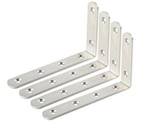 SAYAYO 4 Pcs Equerre Etagere Murale Charge Lourde Supports en L, Supports Étagère Murale en Acier Inoxydable Industrielle pour Cuisine Chambre Bureau Gain de Place, 125 x 75 x 20MM Brossé