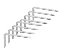 SAYAYO 8 Pcs Equerre Etagere Murale Charge Lourde Supports en L, Supports Étagère Murale en Acier Inoxydable Industrielle pour Cuisine Chambre Bureau Gain de Place, 150 x 100 x 20MM Brossé