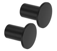SAYAYO Crochet Mural Patere Salle de Bain, Robuste Crochet à Visser Muraux en Acier Inoxydable, Patère Murale Surdimensionné Ronde 45mm, Porte Manteau Mural, 2 Pcs Noir Mat