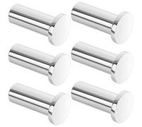 SAYAYO Crochets à Visser Patère Murale Ronde Longueur de 45MM, Crochets Muraux en Acier Inoxydable, Robuste Patère pour Salle de Bain Chambre Cuisine Entrée, Accroche Serviette, 6 Pcs Chrome Poli