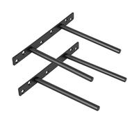 SAYAYO Equerre Etagere Murale Fixation Flottante Invisible, Tige Double Support Etagere Murale en Métal, Tablette Flottante Support Charge Lourde, Longueur 150MM, Noir 2 Pcs, EJY9006B-2P