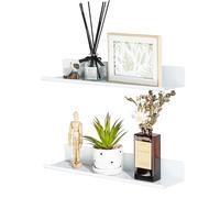 SAYAYO Etagere Douche Murale Salle de Bain sans Perçage, 2 Pcs 40CM Blanc | Étagère Salle de Bain en Métal Anti-Rouille, Rangement Douche Tablette Murale pour Cuisine Chambre Salon