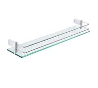 SAYAYO Etagere Mural Tablette Salle de Bain Etagere Douche 60CM Chrome Poli | Tablette Murale Rangement Douche Salle de Bain, 8MM Épaissi Étagère en Verre Trempé et Support en 304 Acier Inoxydable