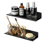 SAYAYO Etagere Murale Noir Lot de 2, 30CM Tablettes Flottantes en Aluminium Montage à Vis, Etagere Fixation pour Chambre, Salle de Bain, Cuisine, Salon, Bureau, Tablette Murale Gain de Place
