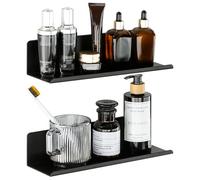 SAYAYO Étagère Murale Noire Tablette sans Perçage, Adhésif ou Visser 30CM