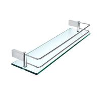 SAYAYO Etagere Murale Tablette Salle de Bain Etagere Douche 50CM Brossé | Tablette Murale Rangement Douche Salle de Bain, 8MM Épaissi Étagère en Verre Trempé et Support en 304 Acier Inoxydable