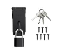 SAYAYO Verrou Porte Exterieur avec Cadenas, Loquet Verrou Porte Interieure Coulissante Serrure Volet pour Fenêtre, Placard et Jardin, 3 Pouces Noir Mat en Acier Inoxydable, EMST009-B-3