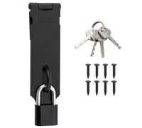 SAYAYO Verrou Porte Exterieur avec Cadenas, Loquet Verrou Porte Interieure Coulissante Serrure Volet pour Fenêtre, Placard et Jardin, 5 Pouces Noir Mat en Acier Inoxydable, EMST009-B-5