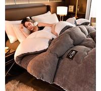 SAYEYBU Couette en Agneau Super Chaude, Couverture d'hiver en Polaire Double Face, Couette éPaisse en Peluche Chaude, Couette en Duvet De Couleur Unie, Lavable en Machine