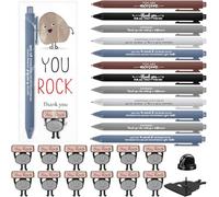 Sayglossy Lot de 72 stylos à bille « You Rock » - Cadeau amusant pour les employés - Cartes inspirantes - Broche, sacs en polypropylène - Stylos amusants pour collègues, équipe, personnel volontaire