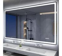 S'bagno 140x80cm Bluetooth-Miroir-Salle-de-Bain-avec-Eclairage，Anti-buée
