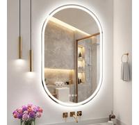 S'bagno Miroir Salle de Bain avec Eclairage 60x100cm, Bluetooth Miroir Led Salle de Bain avec Anti-buée, 3000K/4000K/6500K, Mémoire, Verre trempé HD, IP44 Miroir Salle de Bain Led, Horizontal/Vertical