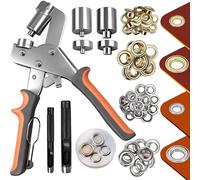 SBGGRL Kit de œillets avec poinçons de 6 mm et 10 mm, 500 pièces d'œillets en métal, ensemble d'outils de presse à rivets à pinces à œillets très résistant pour bâches, artisanat en cuir, tissus