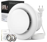 SBONNI 100mm Extracteur d'air 130m³/h 12W, Fonctionnement silencieux Ventilateur d'extraction à fort débit d'air, Économe en énergie, Pour Salle de Bain, Cuisine,toilettes, Serres,Tentes (4 inch)