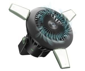 SBS Ventilateur avec Batterie externe 4000 mAh, lumière réglable et recharge solaire