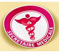 SC ® - Sticker/Autocollant - Vignette Caducée Rond Secrétaire Médicale - Type de Pose Vitrophanie* (S'applique sur Le Pare-Brise à l'intérieur du véhicule)