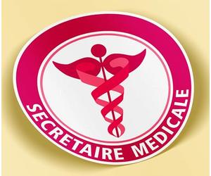 SC ® - Sticker/Autocollant - Vignette Caducée Rond Secrétaire Médicale - Type de Pose Vitrophanie* (S'applique sur Le Pare-Brise à l'intérieur du véhicule)