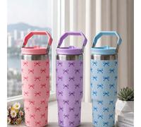 SCALON 30oz/900ML 1 pièce Gobelet isotherme grande capacité avec poignée et paille, tasse à boire portable en acier inoxydable sous vide étanche, gobelet à glace, tasse de voyage, tasse isotherme en a