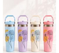 SCALON 30oz/900ML 1 pièce Gobelet isotherme grande capacité avec poignée et paille, tasse à boire portable en acier inoxydable sous vide étanche, gobelet à glace, tasse de voyage, tasse isotherme en a