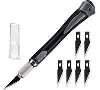 Scalpel de Précision, Cutter de Précision, 5 Lames Antirouille | Cutter Precision pour Découpe et Ébavurage, Couteau de Précision, Scalpel de Découpe pour Travaux de Bricolage