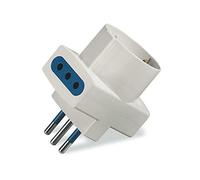 scame Blueline - Adaptateur/A Blueline 2 pôles + T-2 X 2P + t-10 a 1 x 2 pôles + terre blanc