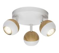 SCAN Plafonnier LED spirale 3L en métal - 11x18cm - Blanc / bois clair