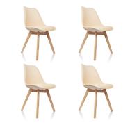 SCANDI lot de 4 - Chaise à coque Beige