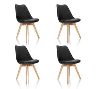 SCANDI 4 | Lot de 4 - Chaise à coque Noir