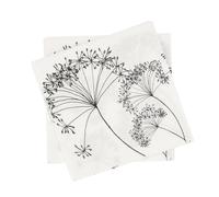 Scandi Essentials Botanical serviette en papier Blanc-noir. lot de 20. 33x33 cm