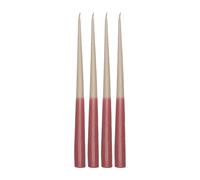 Scandi Essentials Bougie antique Affinity bicolore 32 cm. lot de 4 Beige-rouge