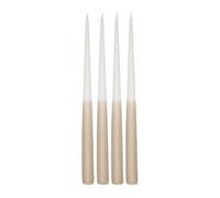 Scandi Essentials Bougie antique Affinity bicolore 32 cm. lot de 4 Blanc-sable