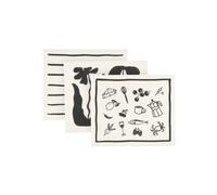 Scandi Essentials Daily lavette avec motif blanc. lot de 3