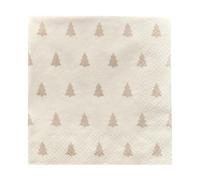 Scandi Essentials Serviette de table Linen trees 33x33 cm lot de 20 sable