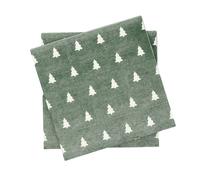 Scandi Essentials Serviette de table Linen trees 33x33 cm lot de 20 vert-blanc