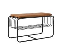 Scandi Living Banc/étagère à chaussures Nod 80x36c42 cm Black