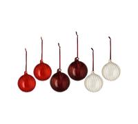 Scandi Living Boule de Noël Clarity Ø8 cm. lot de 6 Rouge
