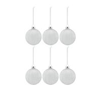 Scandi Living Boule de Noël Holiday lot de 6 Blanc